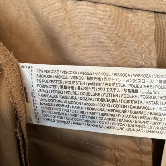 Mango Womens Wide Leg Pleated Trouser Pants Size 8 Camel Brown Minimal Casual - Picture 7 of 8